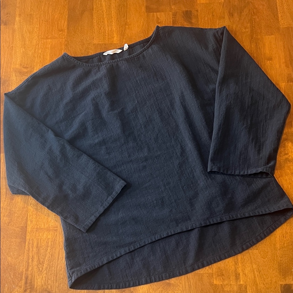 Soft Surroundings Black 100% Cotton Longsleeve Blouse Size M